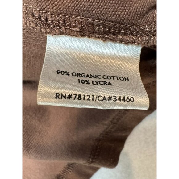 Eileen Fisher Open Front Cardigan Top Brown Hooded Organic Cotton Womens Large L - Picture 4 of 5